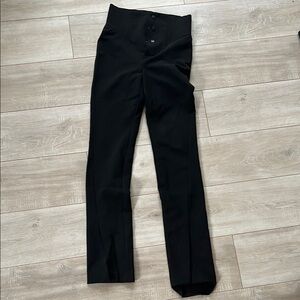 Zara High-Waisted Black Saddle Trousers